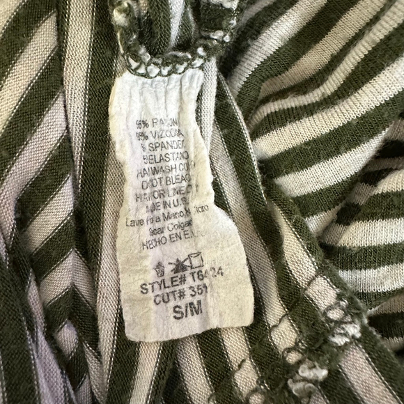 Women's mittoshop Striped Top Size S/M Green and White Oversized - Picture 9 of 12